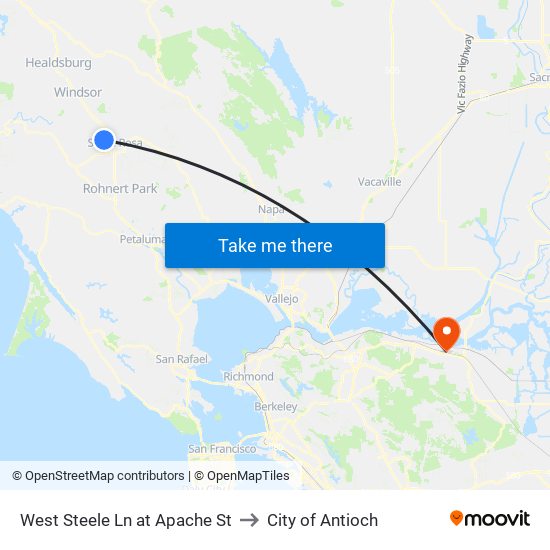 West Steele Ln at Apache St to City of Antioch map