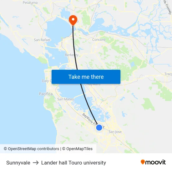 Sunnyvale to Lander hall Touro university map