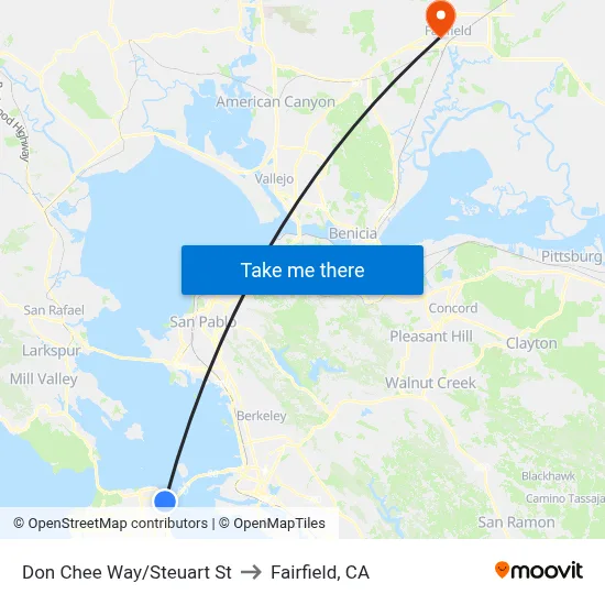 Don Chee Way/Steuart St to Fairfield, CA map