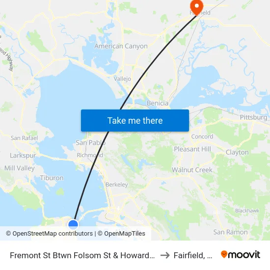 Fremont St Btwn Folsom St & Howard St to Fairfield, CA map