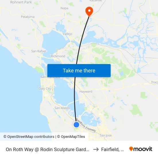 On Roth Way @ Rodin Sculpture Garden to Fairfield, CA map