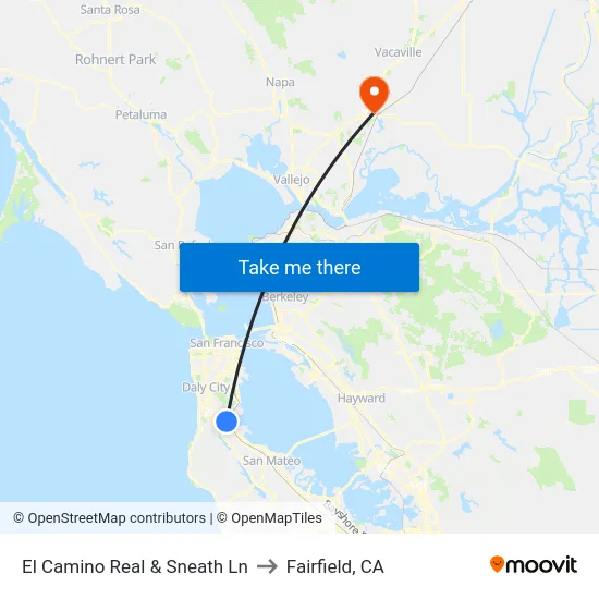El Camino Real & Sneath Ln to Fairfield, CA map