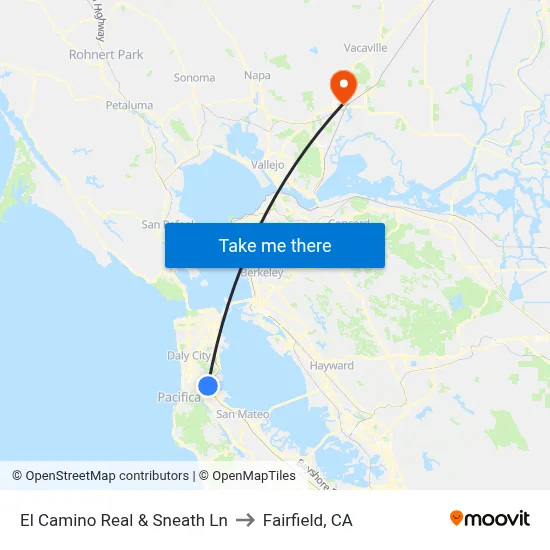 El Camino Real & Sneath Ln to Fairfield, CA map