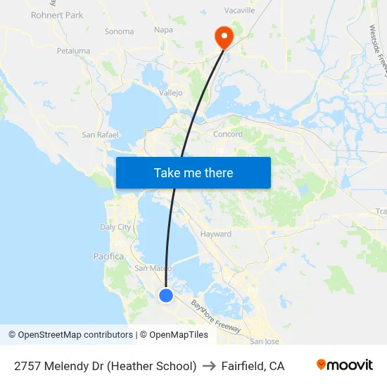 2757 Melendy Dr (Heather School) to Fairfield, CA map