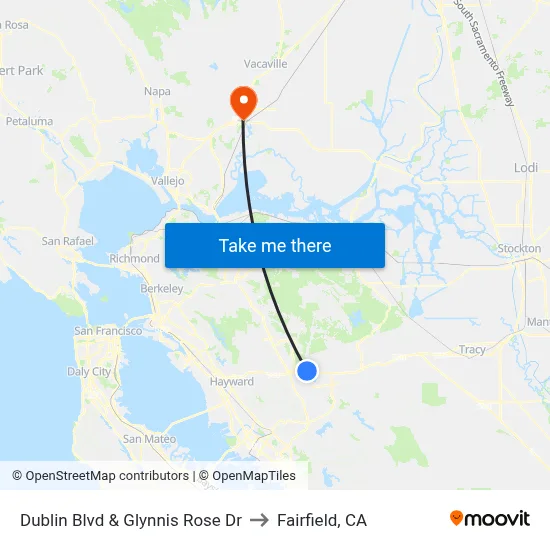 Dublin Blvd & Glynnis Rose Dr to Fairfield, CA map