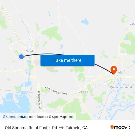 Old Sonoma Rd at Foster Rd to Fairfield, CA map