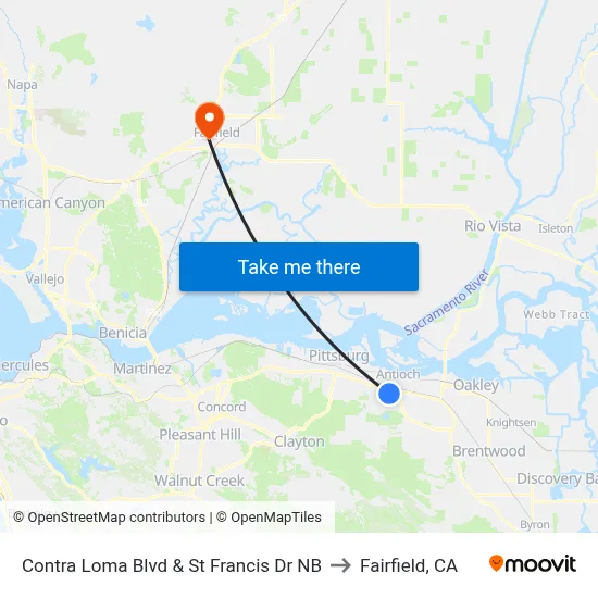 Contra Loma Blvd & St Francis Dr NB to Fairfield, CA map