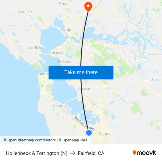 Hollenbeck & Torrington (N) to Fairfield, CA map