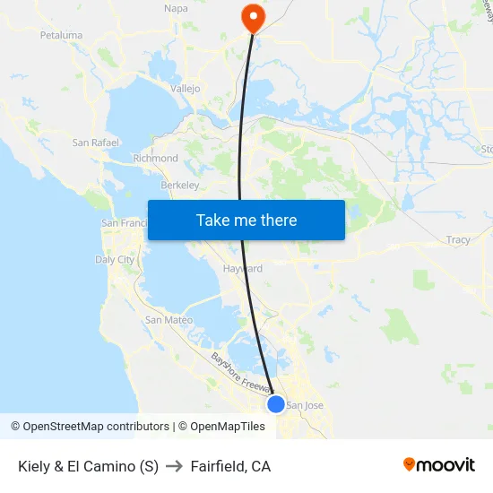 Kiely & El Camino (S) to Fairfield, CA map