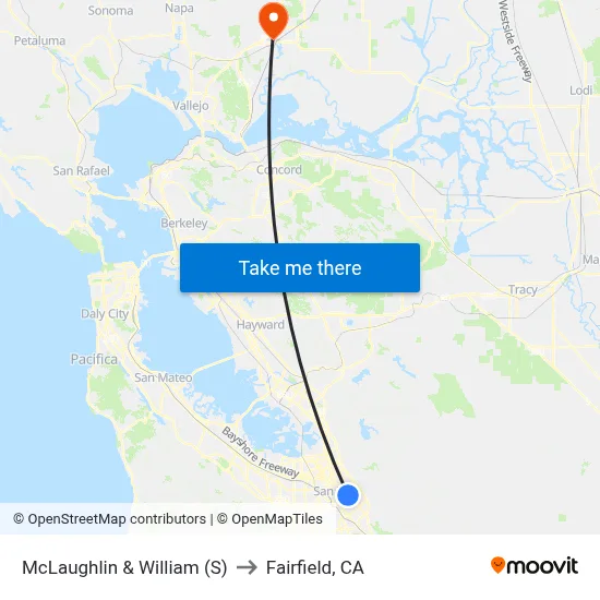 McLaughlin & William (S) to Fairfield, CA map