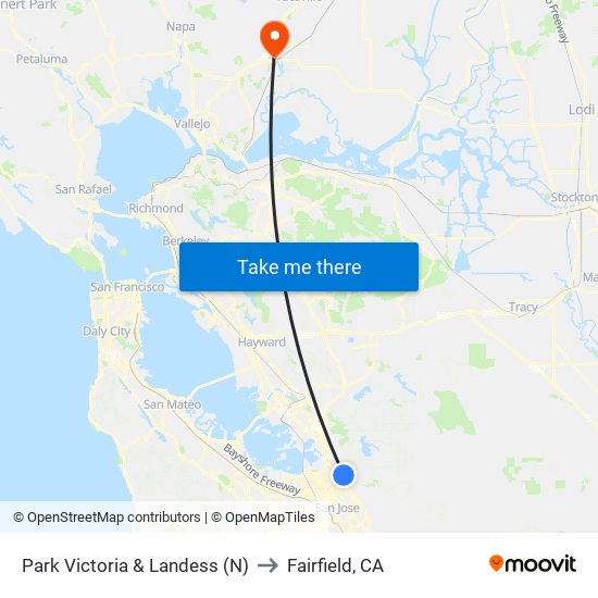 Park Victoria & Landess (N) to Fairfield, CA map