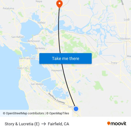 Story & Lucretia (E) to Fairfield, CA map