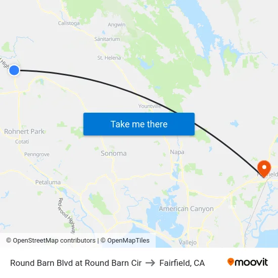 Round Barn Blvd at Round Barn Cir to Fairfield, CA map
