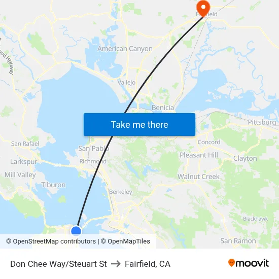 Don Chee Way/Steuart St to Fairfield, CA map