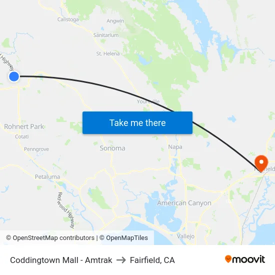 Coddingtown Mall - Amtrak to Fairfield, CA map