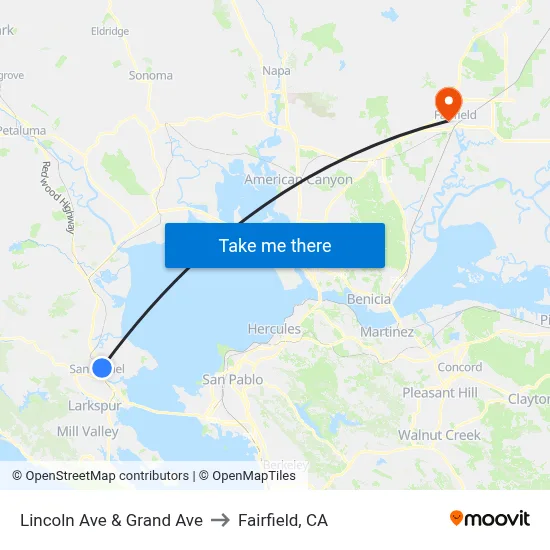 Lincoln Ave & Grand Ave to Fairfield, CA map
