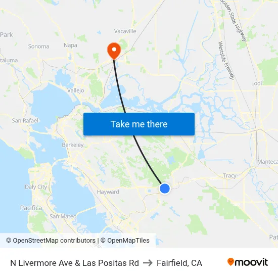 N Livermore Ave & Las Positas Rd to Fairfield, CA map