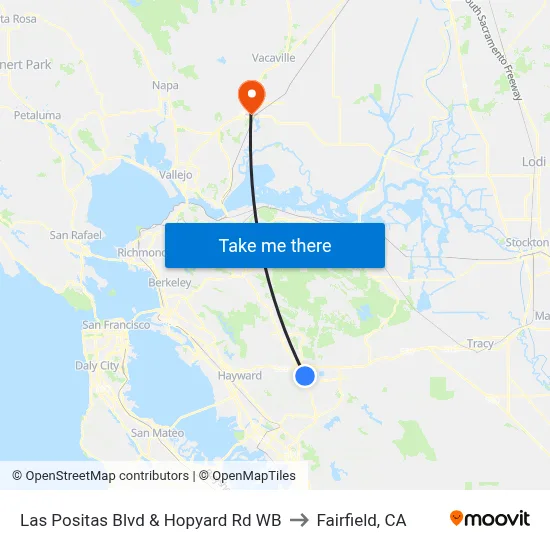 W Las Positas Blvd & Hopyard Rd WB to Fairfield, CA map