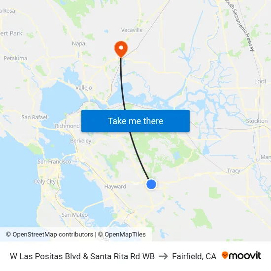 W Las Positas Blvd & Santa Rita Rd WB to Fairfield, CA map