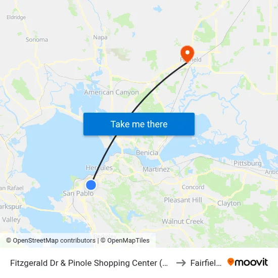 Fitzgerald Dr & Pinole Shopping Center (Target/Applebees) to Fairfield, CA map