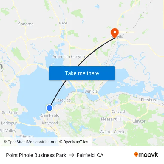 Point Pinole Business Park to Fairfield, CA map