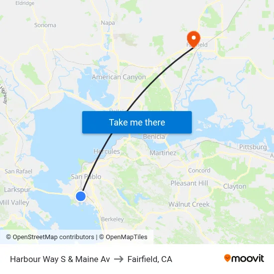 Harbour Way S & Maine Av to Fairfield, CA map