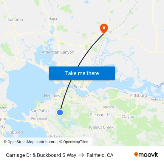 Carriage Dr & Buckboard S Way to Fairfield, CA map