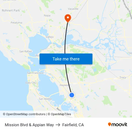 Mission Blvd & Appian Way to Fairfield, CA map
