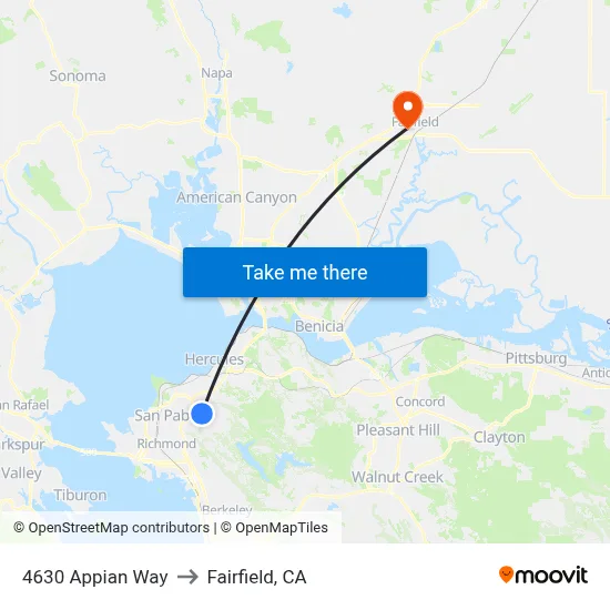 4630 Appian Way to Fairfield, CA map