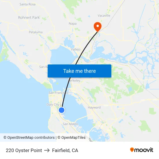 220 Oyster Point to Fairfield, CA map