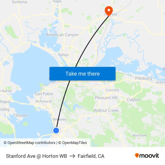 Stanford Ave @ Horton WB to Fairfield, CA map