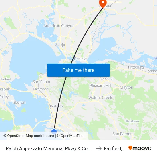 Ralph Appezzato Memorial Pkwy & Coral Sea St to Fairfield, CA map