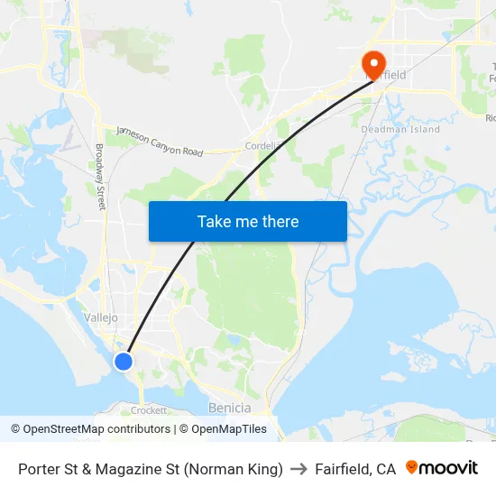 Porter St & Magazine St (Norman King) to Fairfield, CA map
