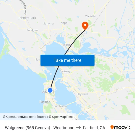 Walgreens (965 Geneva) - Westbound to Fairfield, CA map