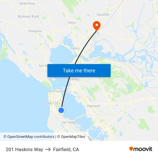 201 Haskins Way to Fairfield, CA map