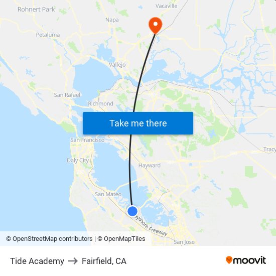 Tide Academy to Fairfield, CA map