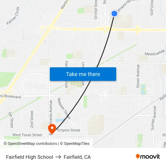 Fairfield High School to Fairfield, CA map