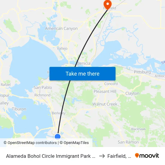 Alameda Bohol Circle Immigrant Park Dock to Fairfield, CA map