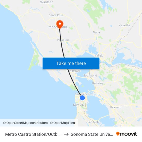 Metro Castro Station/Outbound to Sonoma State University map