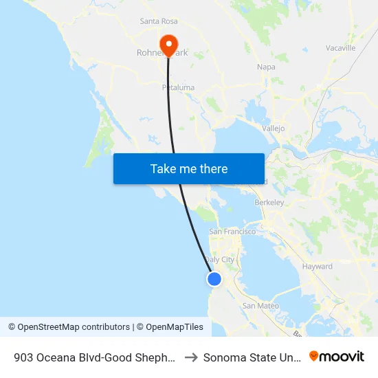 903 Oceana Blvd-Good Shepherd School to Sonoma State University map