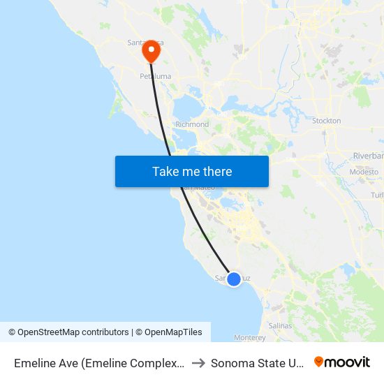 Emeline Ave (Emeline Complex - Building K) to Sonoma State University map