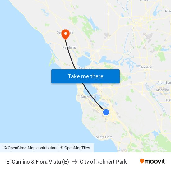 El Camino & Flora Vista (E) to City of Rohnert Park map