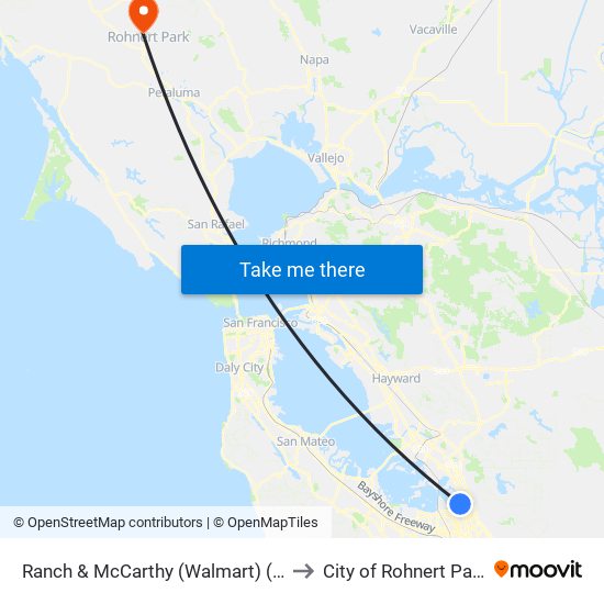 Ranch & McCarthy (Walmart) (E) to City of Rohnert Park map