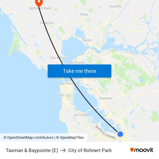 Tasman & Baypointe (E) to City of Rohnert Park map