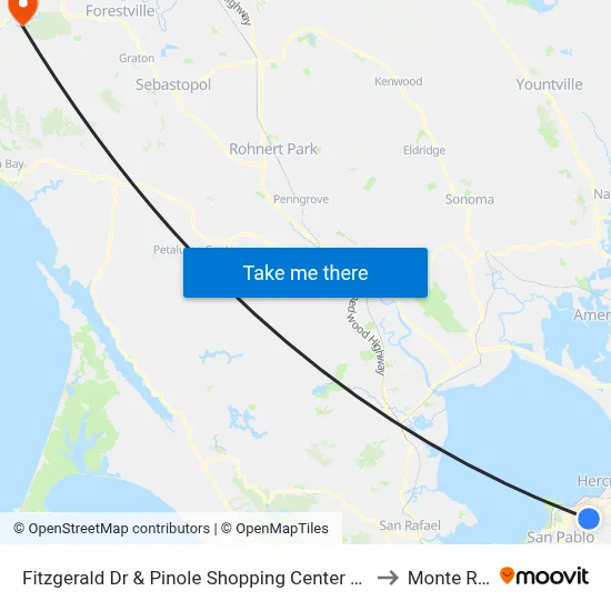 Fitzgerald Dr & Pinole Shopping Center (Target/Applebees) to Monte Rio, CA map