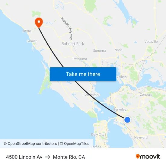 4500 Lincoln Av to Monte Rio, CA map