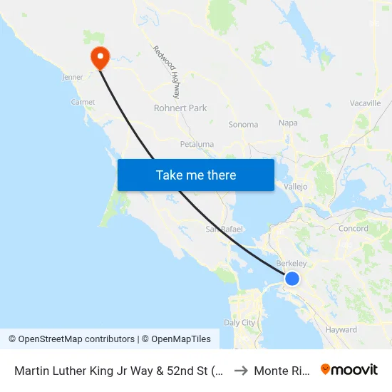 Martin Luther King Jr Way & 52nd St (Childrens H) to Monte Rio, CA map