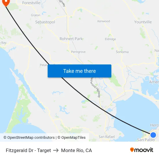 Fitzgerald Dr - Target to Monte Rio, CA map