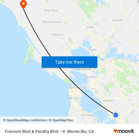 Fremont Blvd & Peralta Blvd to Monte Rio, CA map