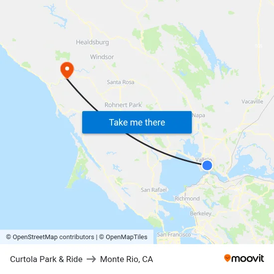 Curtola Park & Ride to Monte Rio, CA map